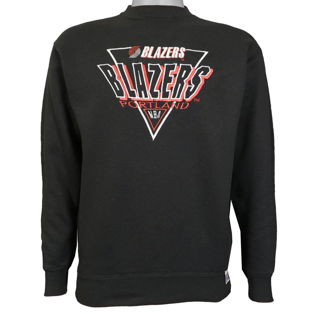NBA (Logo 7) - Portland Blazers Crew Neck Sweatshirt 1990s Medium Vintage Retro Basketball