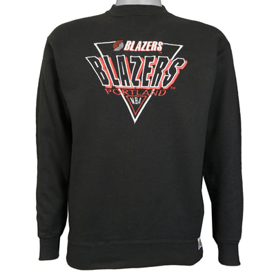 NBA (Logo 7) - Portland Blazers Crew Neck Sweatshirt 1990s Medium