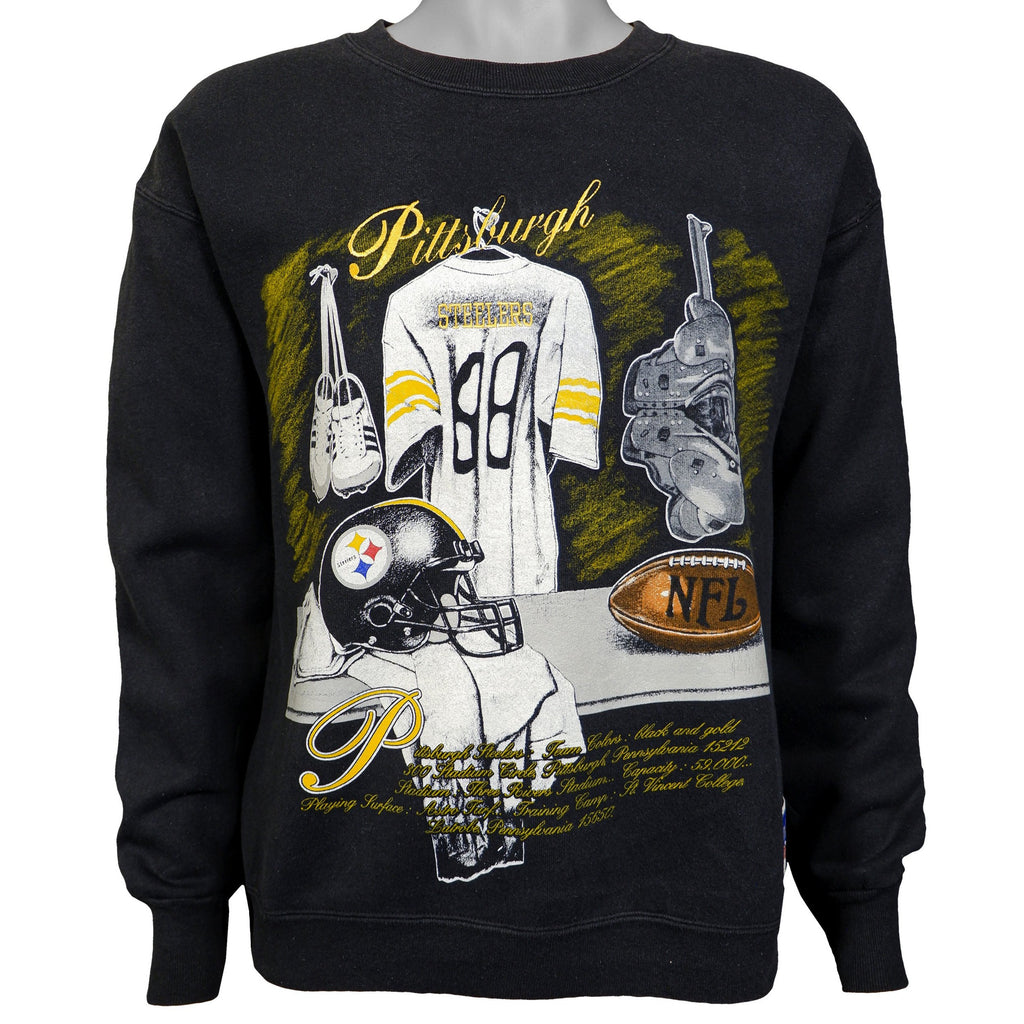 NFL (Nutmeg) - Pittsburgh Steelers Sweatshirt 1990s Medium Vintage Retro NFL Football
