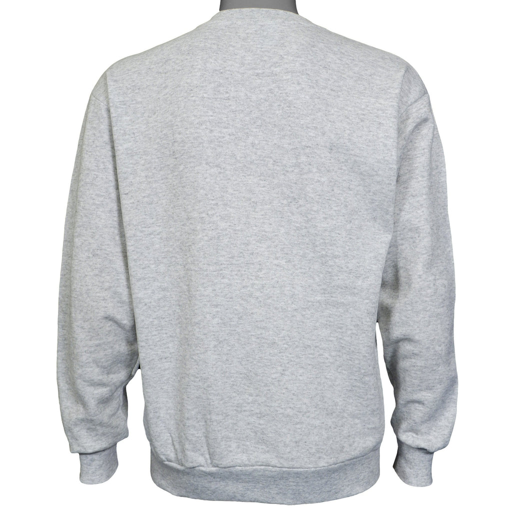 Vintage - Grey Pansies Sweatshirt 1990s Medium Vintage Retro