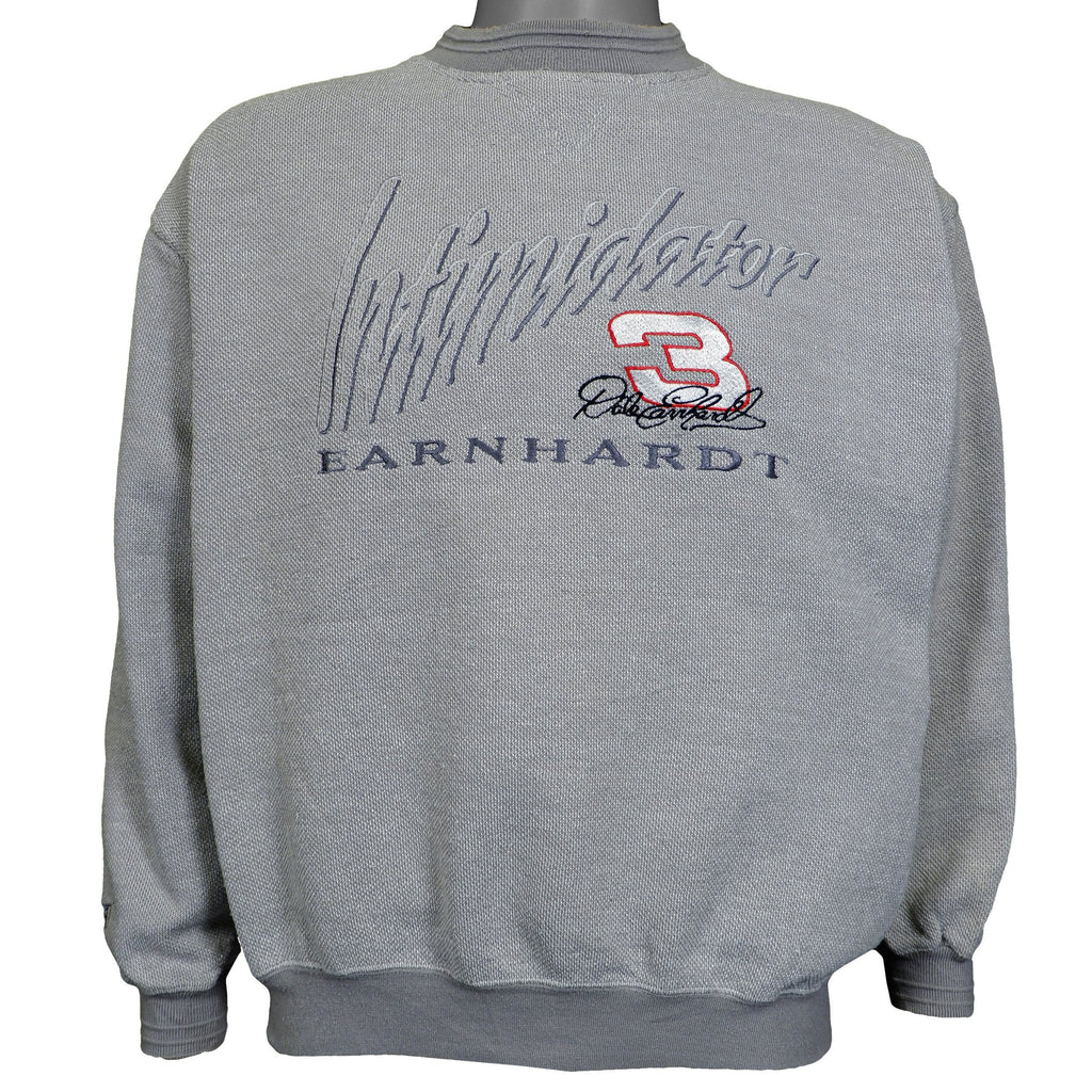 NASCAR (Chase) - Grey Dale Earnhardt Intimidator Sweatshirt 1990s Large Vintage Retro