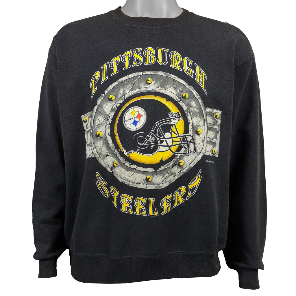 NFL - Pittsburgh Steelers  Big Logo Sweatshirt 1988 Large Vintage Retro Football