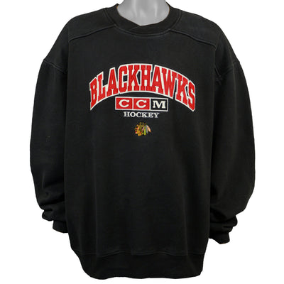 NHL (CCM) - Chicago Blackhawks Crew Neck Sweatshirt 1990s X-Large