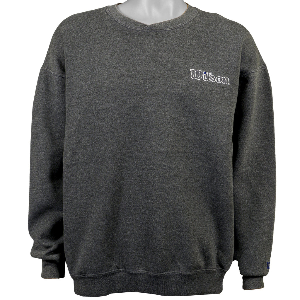 Wilson - Dark Grey Spell-Out Sweatshirt 1990s X-Large Vintage Retro