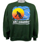 Vintage (Jerzees) - Green Ski Country Crew Neck Sweatshirt 1993 Large Vintage Retro
