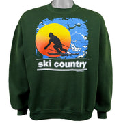 Vintage (Jerzees) - Green Ski Country Crew Neck Sweatshirt 1993 Large Vintage Retro
