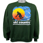 Vintage (Jerzees) - Green Ski Country Crew Neck Sweatshirt 1993 Large