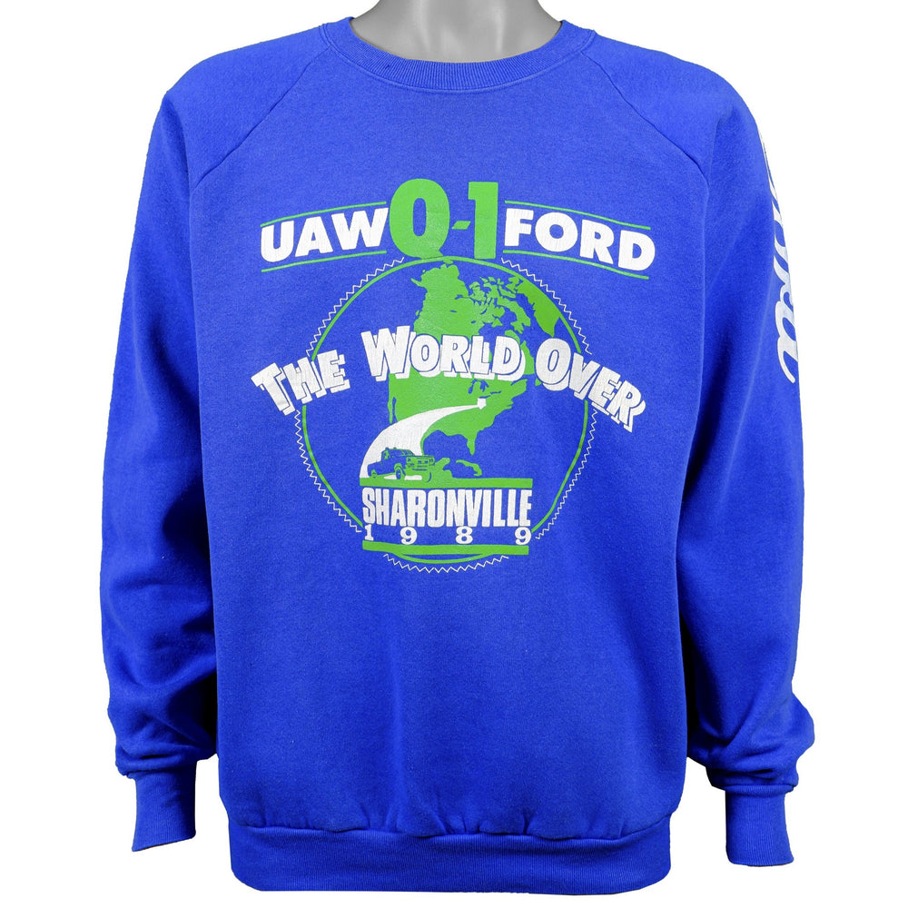Vintage - UAW Q-1 Ford Truck Sharonville Sweatshirt 1989 Large Vintage Retro