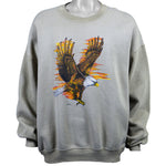 Vintage (Jerzees) - Grey Eagle Printed Sweatshirt 1988 XX-Large Vintage Retro