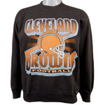 NFL (Logo 7) - Cleveland Browns Football Crew Neck Sweatshirt 1990s Medium
