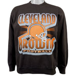 NFL (Logo 7) - Cleveland Browns Spell-Out Sweatshirt 1990s Medium Vintage Retro Football