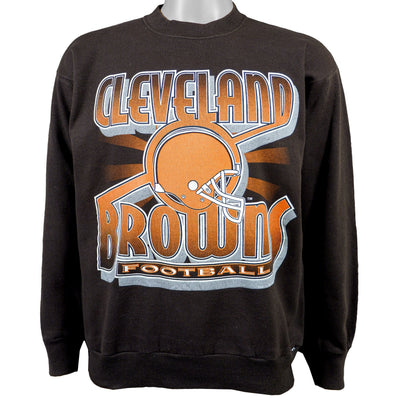 NFL (Logo 7) - Cleveland Browns Football Crew Neck Sweatshirt 1990s Medium