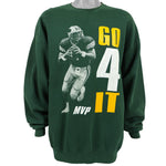Vintage (Santee) - Green MVP Go 4 It Football Crew Neck Sweatshirt 1990s X-Large