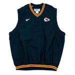 Reebok - Black​ Kansas City Chiefs Pullover Vest Large Vintage Retro NFL Football 