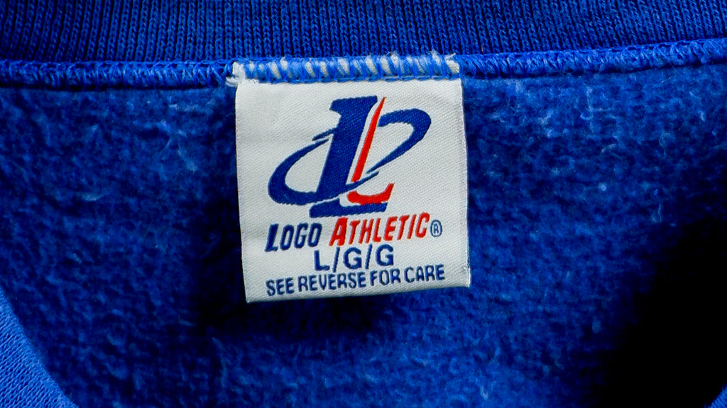 NHL (Logo Athletic) - Tampa Bay Lightning Big Logo Crew Neck Sweatshirt 1990s Large Vintage Retro Hockey