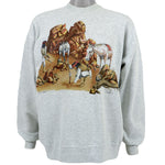 Vintage (Hazelwood) - Grey Native Americans & Horses Crew Neck Sweatshirt 1995 Large