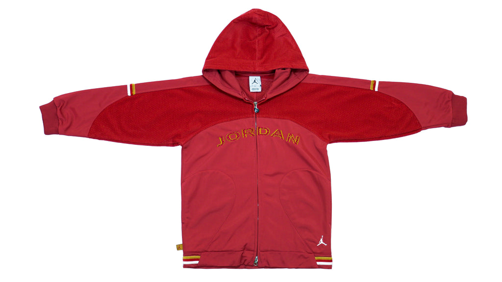 Jordan - Red Jumpman Hooded Warm-up Jacket 1990s Small Vintage Retro 
