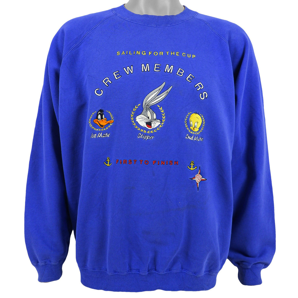 Vintage (Acme) - Looney Tunes Sailing For The Cup Embroidered Sweatshirt 1990s Large Vintage Retro