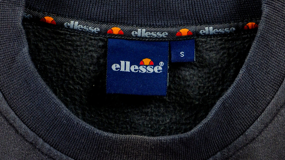 Ellesse - Dark Grey Spell-Out Sweatshirt 1990s Medium Vintage Retro