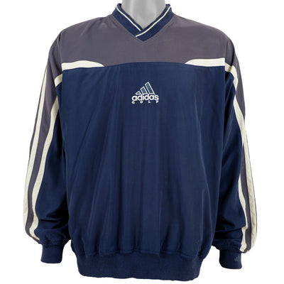 Adidas - Blue & Grey Golf Pullover Windbreaker 1990s Large