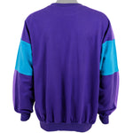 Adidas - Purple & Blue Spell-Out Crew Neck Sweatshirt 1990s X-Large Vintage Retro