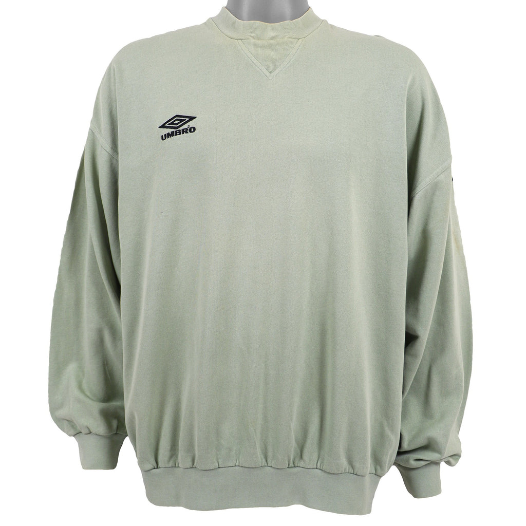 Umbro - Light Green Crew Neck Sweatshirt 1990s Large Vintage Retro
