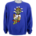 Lee - Blue Crew Neck Sweatshirt 1990s Large Vintage Retro