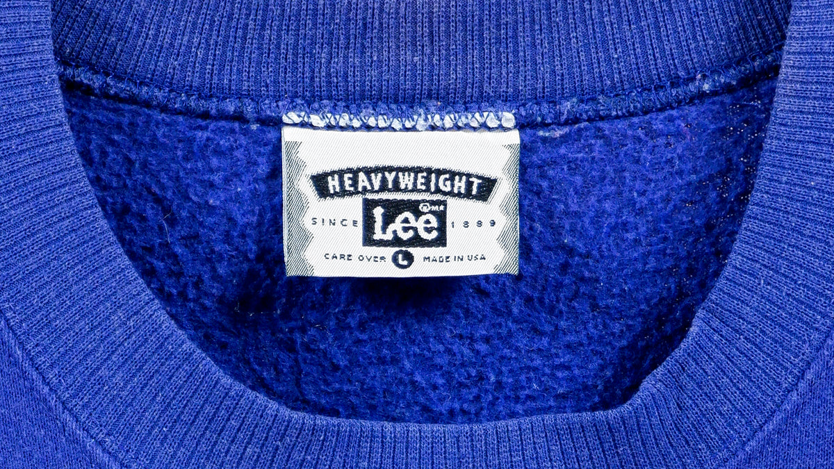 Lee - Blue Crew Neck Sweatshirt 1990s Large Vintage Retro