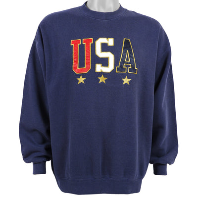 Vintage (Lee) - USA Embroidered Crew Neck Sweatshirt 1990s X-Large