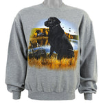 Vintage (Jerzees) - Grey Labrador Retriever Crew Neck Sweatshirt 1990s Medium
