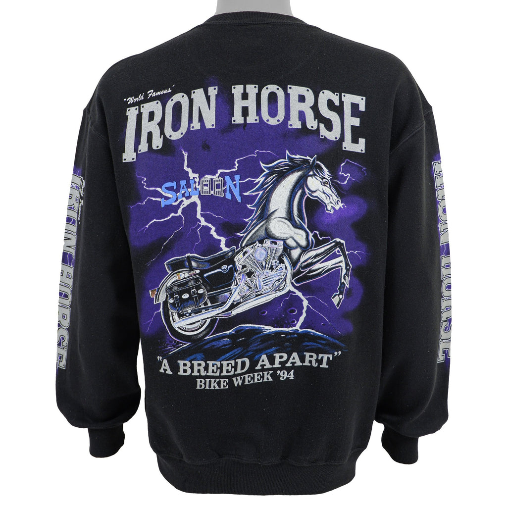 Vintage (Jerzees) - World Famous Iron Horse Sweatshirt 1994 Large Vintage Retro