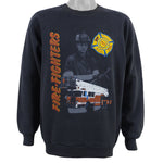 Vintage - Firefighters Crew Neck Sweatshirt 1990s Medium