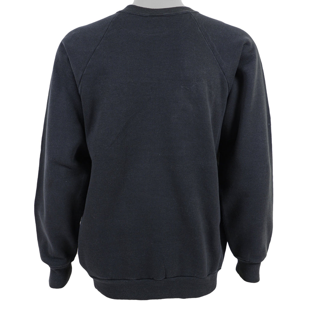 Vintage - Black Firefighters Crew Neck Sweatshirt 1990s Medium Vintage Retro