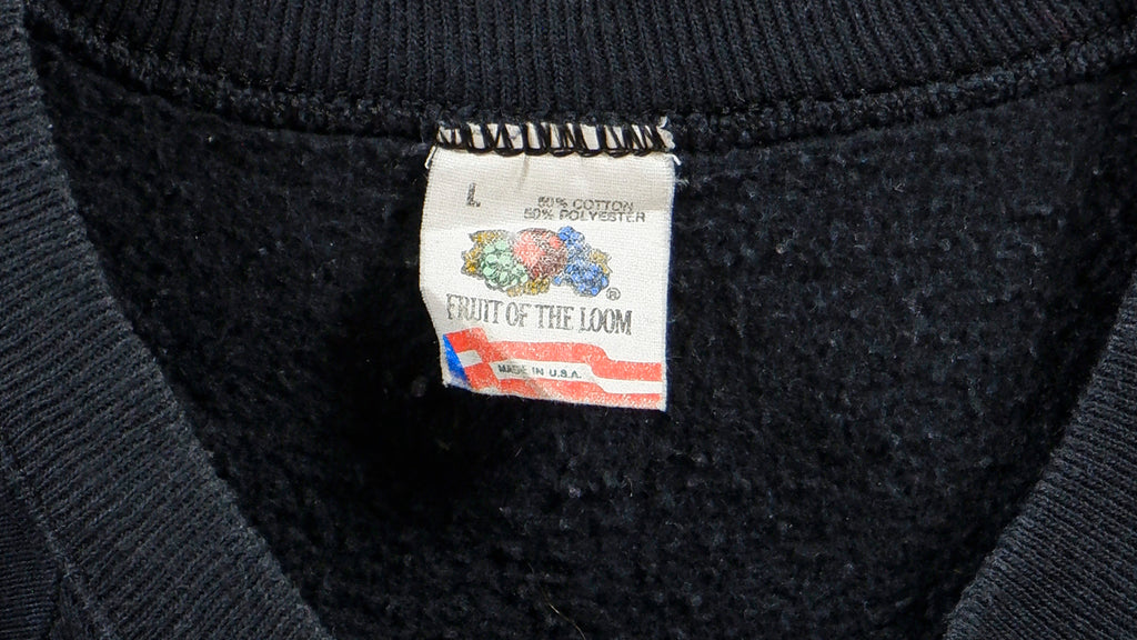 Vintage - Black Firefighters Crew Neck Sweatshirt 1990s Medium Vintage Retro