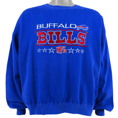 NFL (Majestic) - Buffalo Bills Spell-Out Crew Neck Sweatshirt 1990s XX-Large