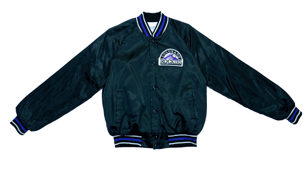 MLB (Chalk Line) - Colorado Rockies Satin Jacket 1990s Medium Vintage Retro Baseball 