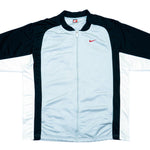 Nike - Grey, Black & White Basketball Zip Up T-Shirt 1990s Large Vintage Retro