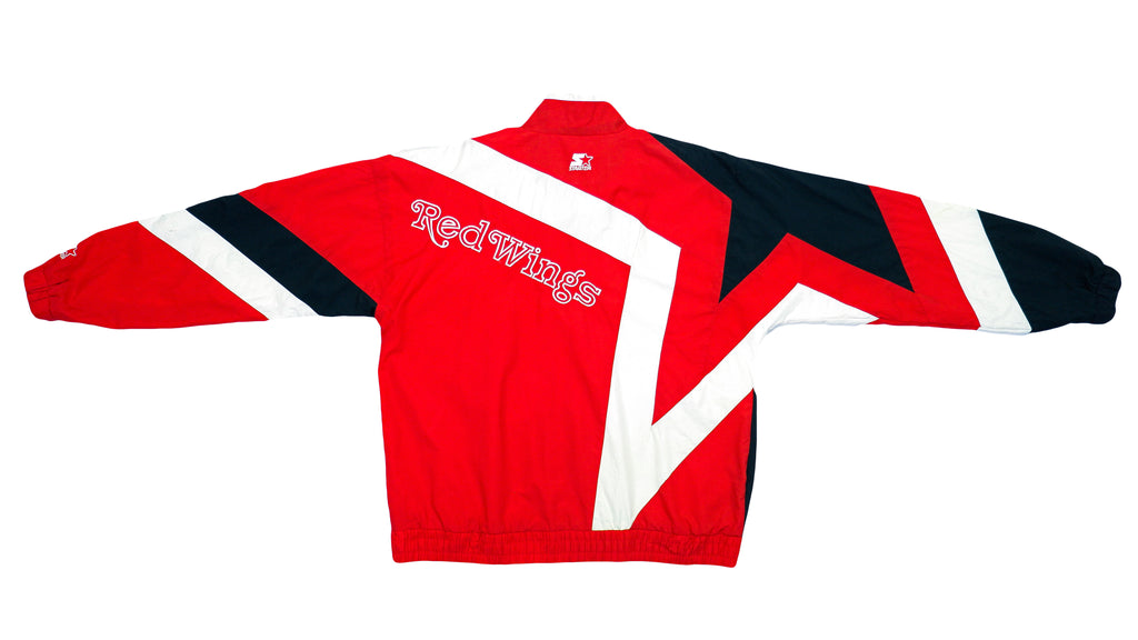 Starter - Detroit Red Wings Spell-Out Windbreaker 1990s Medium Vintage Retro NHL Hockey