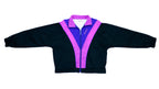 Reebok - Black with Pink & Blue Windbreaker 1980s Medium Vintage Retro