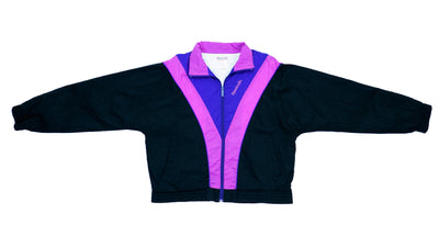 Reebok - Black with Pink & Blue Windbreaker 1980s Medium