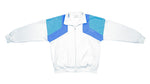 Adidas - White & Blue Track Jacket 1990s Medium Vintage Retro