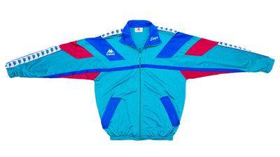 Kappa - Blue Colorblock Taped Logo Track Jacket 1990s Large