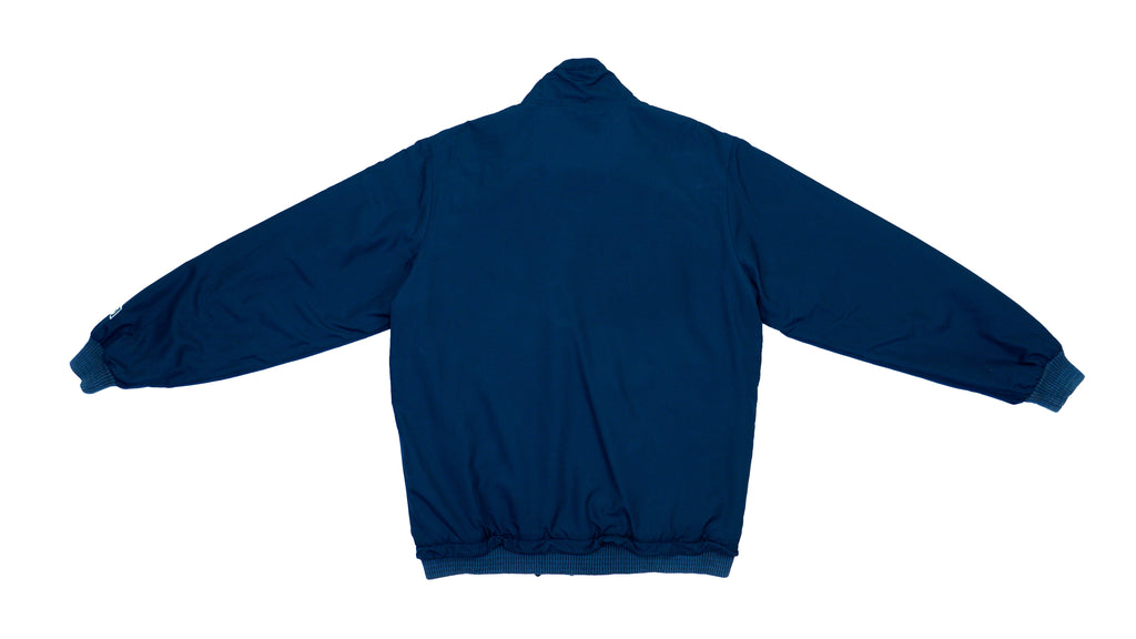 Champion - Dark Blue & Grey Reversible Fleece Windbreaker 1990s Medium Vintage Retro