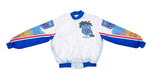 NFL (Chalk Line) -  Super Bowl Tampa Florida XXV Silver Anniversary Satin Jacket 1991 Large Vintage Retro Football