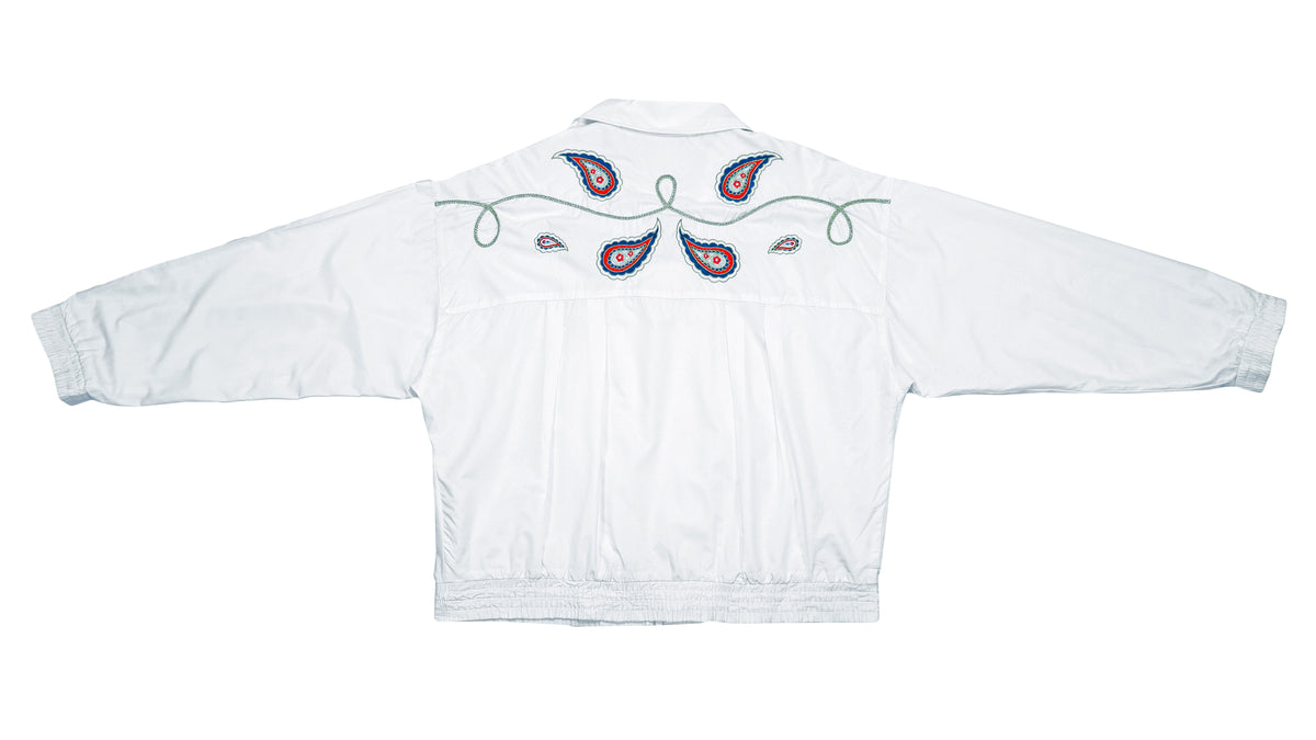 Ellesse - White Royal Bomber Jacket 1990s Large Vintage Retro