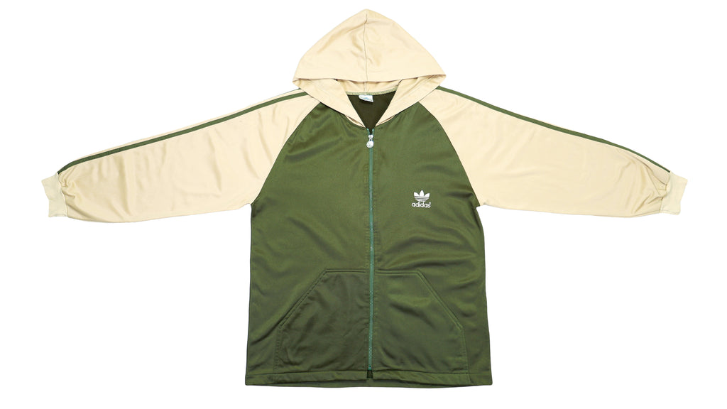 Adidas - Green & Beige Big Spell-out Track Jacket 1990s Large