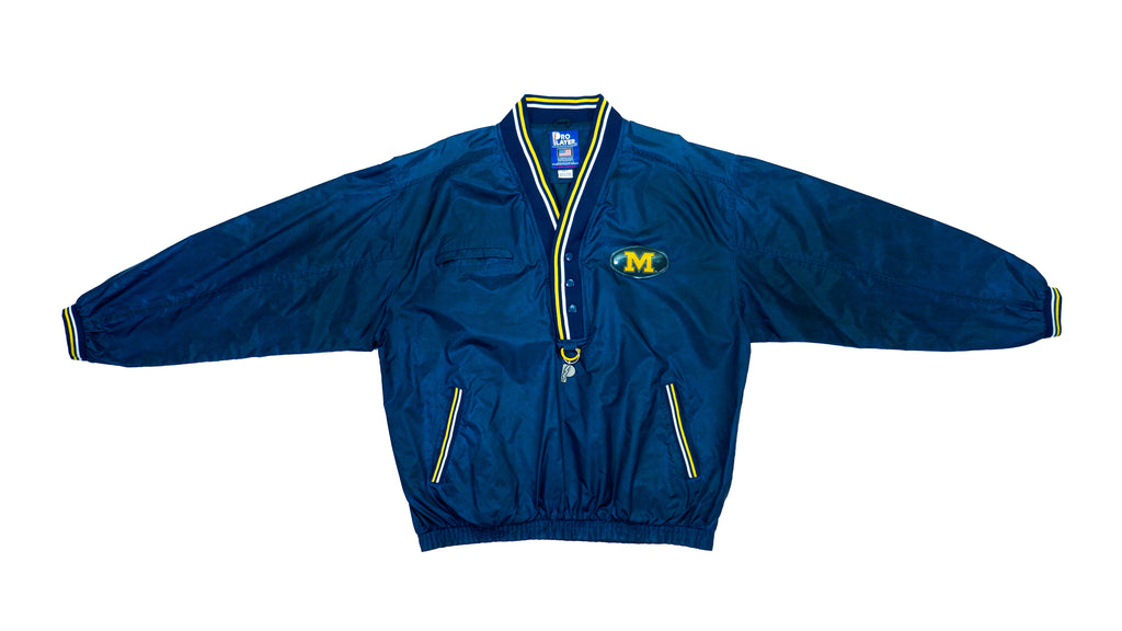 NCAA (Pro Player) - Michigan Wolverines 1/2 Zip Pullover 1990s Large NCAA Football College Vintage Retro