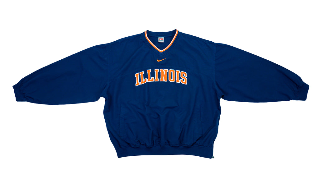 Nike - Team Wear Illinois Pullover Windbreaker 1990 XX-Large Vintage Retro 