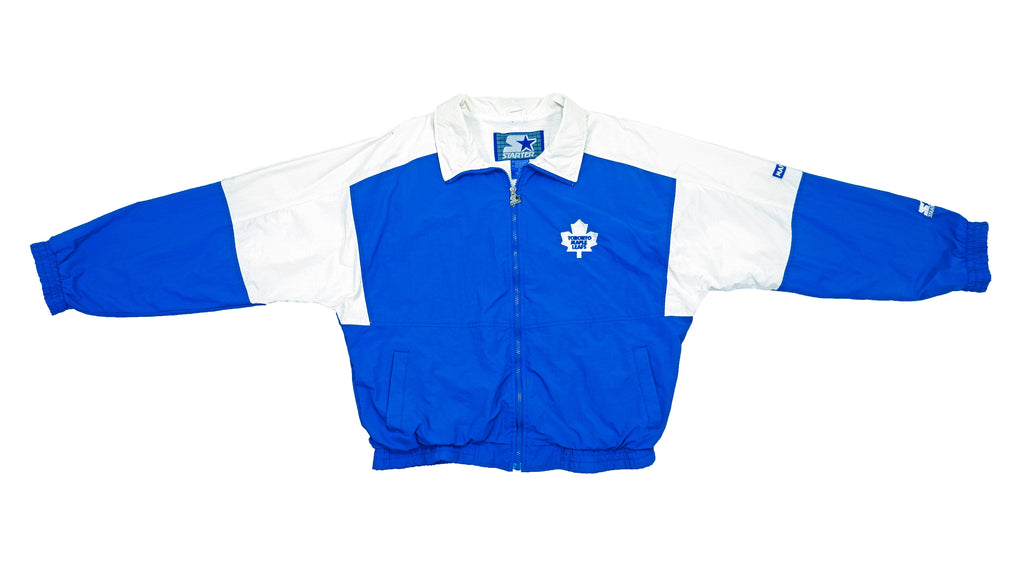 Starter - Toronto Maple Leafs Windbreaker 1990s Large Vintage Retro NHL Hocket Canadian 