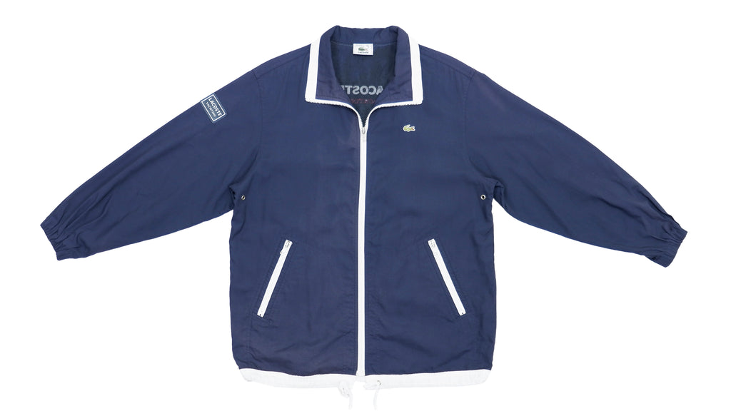 Lacoste - Black Sailing Windbreaker Jacket 1990s Medium Vintage Retro